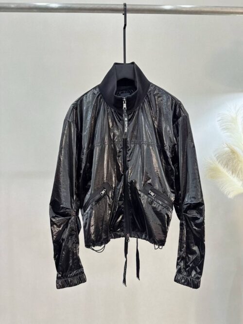 G41005 Metal Glossy Full-Zip Jacket Women