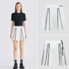 GF0129 LINE COLOUR CONTRAST FLARED SKIRT(WOMEN)